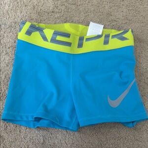 Nike Blue and Yellow Athletic Shorts